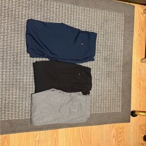 Haggar dress pants: Set of Three Men's Pants - Blue, Black, Gray